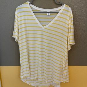 Yellow striped old navy luxe T-shirt